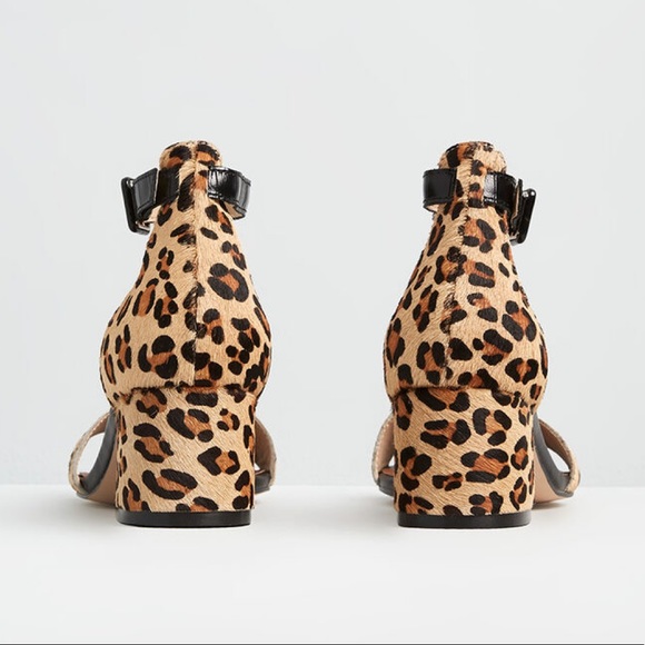 Leopard Print Classic 2 Strap Chunky Heel Sandal - Picture 4 of 5